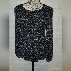 Kirious pleated smock style long sleeve women's top size small